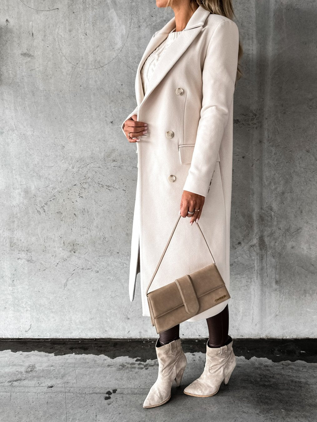 Elegant Long Wool Coat for Women