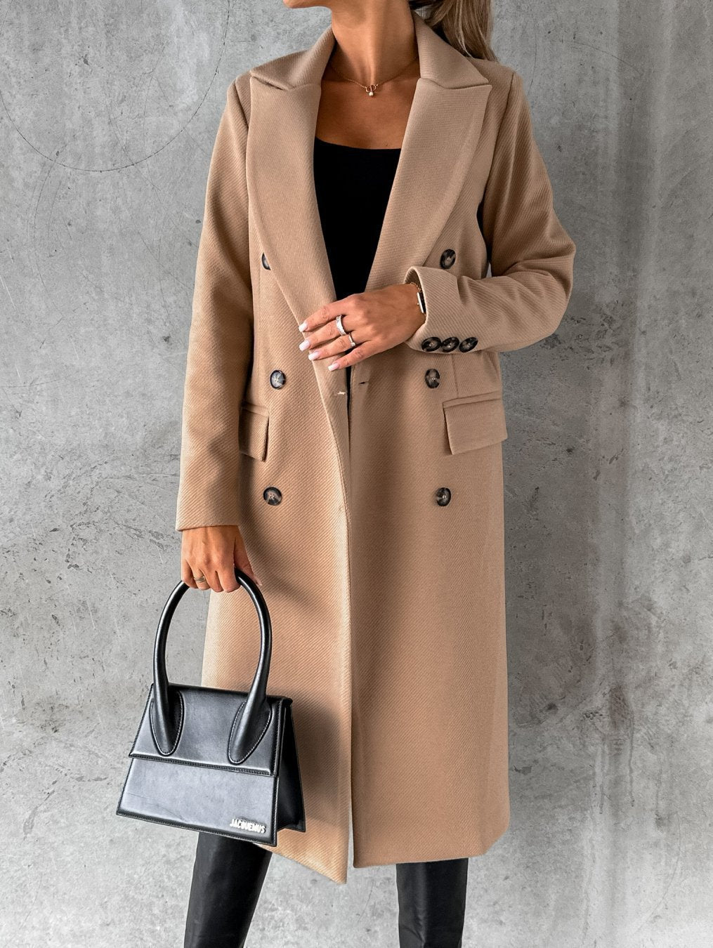 Elegant Long Wool Coat for Women