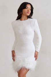 Sequined Cocktail Mini Dress with Long Sleeves for Women