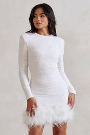 Sequined Cocktail Mini Dress with Long Sleeves for Women