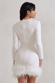 Sequined Cocktail Mini Dress with Long Sleeves for Women