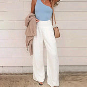 Elegant Airy Pants with Wide Legs and High Waist