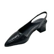 Amberly - Vintage Polka Dot Slingback Pumps with Block Heel