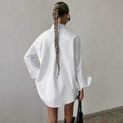 White Oversized Blouse for Women with Long Sleeves