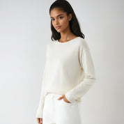 Fine-Knit Sweater for Women with Round Neck Soft and Comfortable