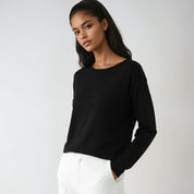 Fine-Knit Sweater for Women with Round Neck Soft and Comfortable