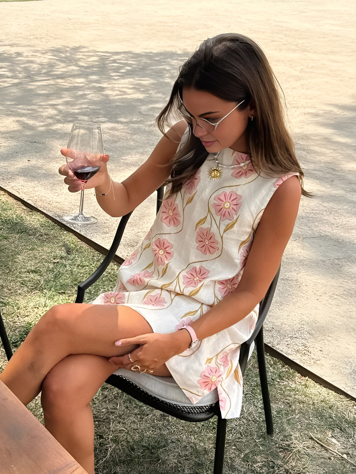 Sleeveless floral dress for women | Mini