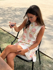 Sleeveless floral dress for women | Mini