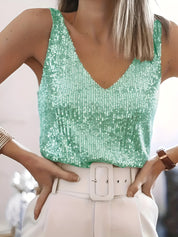 Kiki - Sleeveless Top with Sparkling Sequins