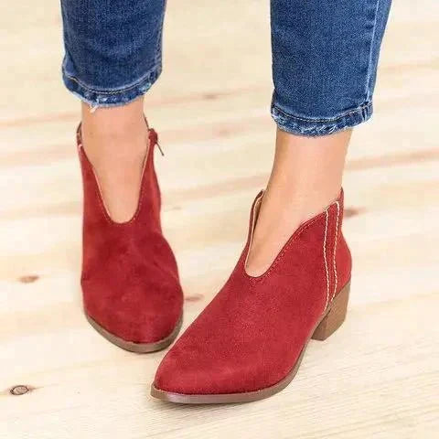 Vintage Ankle Boots with Leopard Print and Block Heel for Women