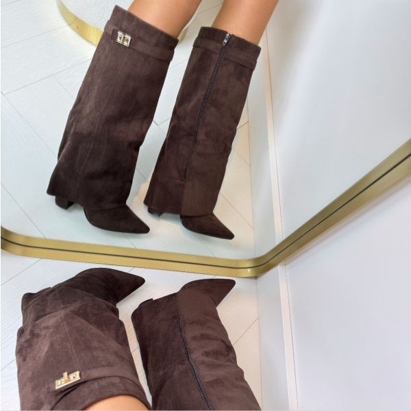 Luxury Knee Boots for Women with Block Heel and Pointed Toe