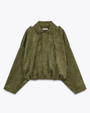 Women's Suede Oversized Warm Leather Jacket