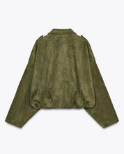 Women's Suede Oversized Warm Leather Jacket