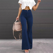 Elegant Women's Velvet Pants with High Waist and Wide Legs