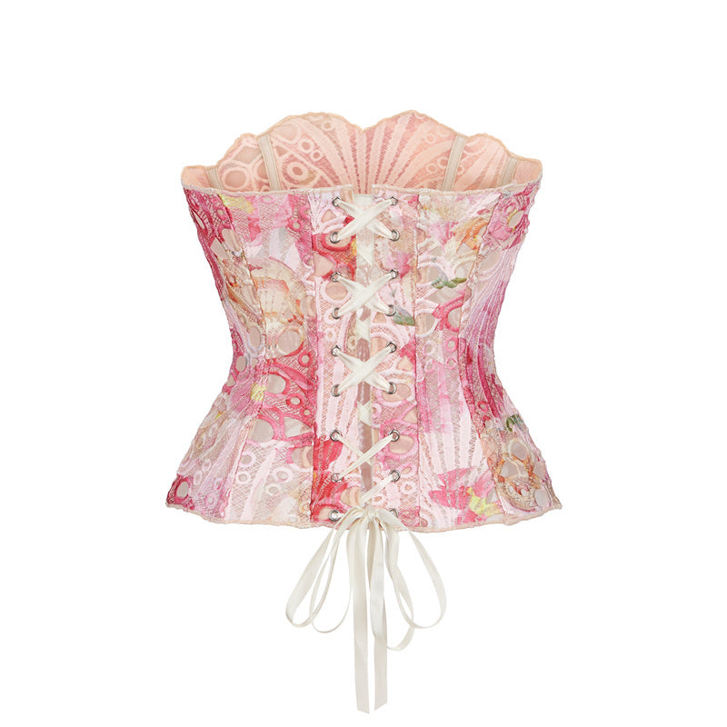 Lace Corset Top with Strapless Fit for Women