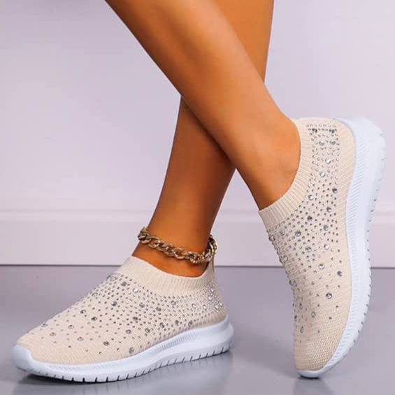 Comfortable Glitter Slip-On Sneakers for Women