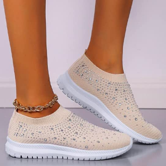 Comfortable Glitter Slip-On Sneakers for Women