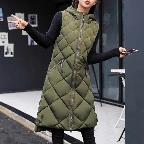 Padded Sleeveless Women's Bodywarmer with Hood