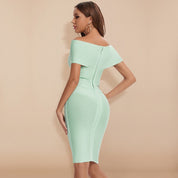 Norah - Off-Shoulder Midi Dress with V-Neck