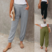 Lightweight Jogger Pants with Elastic Waist and Pockets
