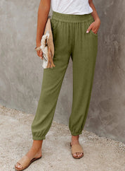 Lightweight Jogger Pants with Elastic Waist and Pockets