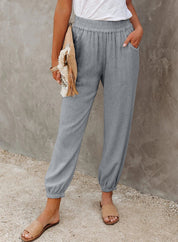 Lightweight Jogger Pants with Elastic Waist and Pockets