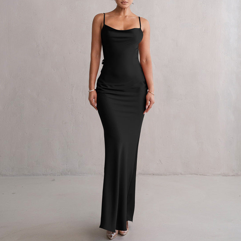 Elegant Women's Maxi Evening Dress Gala Open Back