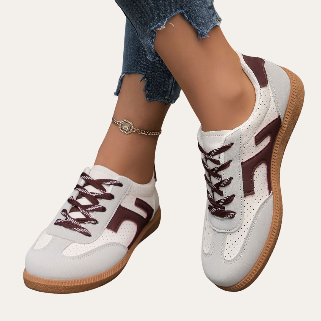 Lightweight Women's Sneakers with Laces and Anti-Slip Sole