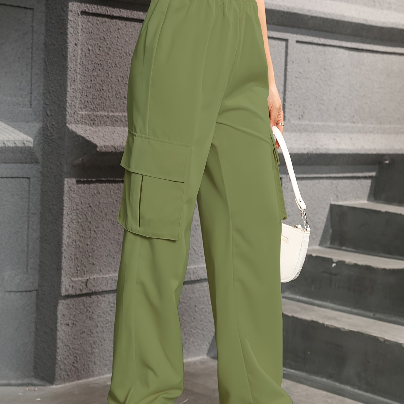Trendy Cargo Pants for Women with High Waist and Straight Legs