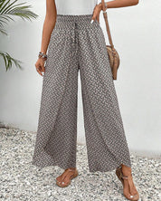 Stylish Lightweight Printed Pants with Wide Legs
