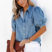 Evi - Denim short-sleeve shirt