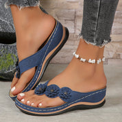 Summer Slippers With Flower Detail And Soft Sole For Women