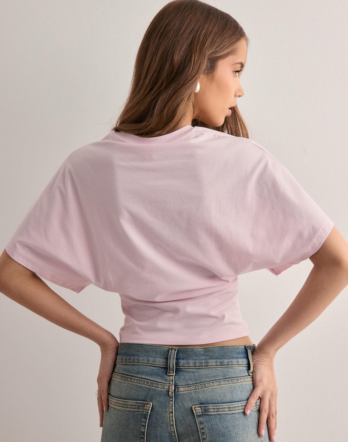 Casual T-Shirt with Wide Sleeves and Waist Fit for Women