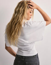Casual T-Shirt with Wide Sleeves and Waist Fit for Women