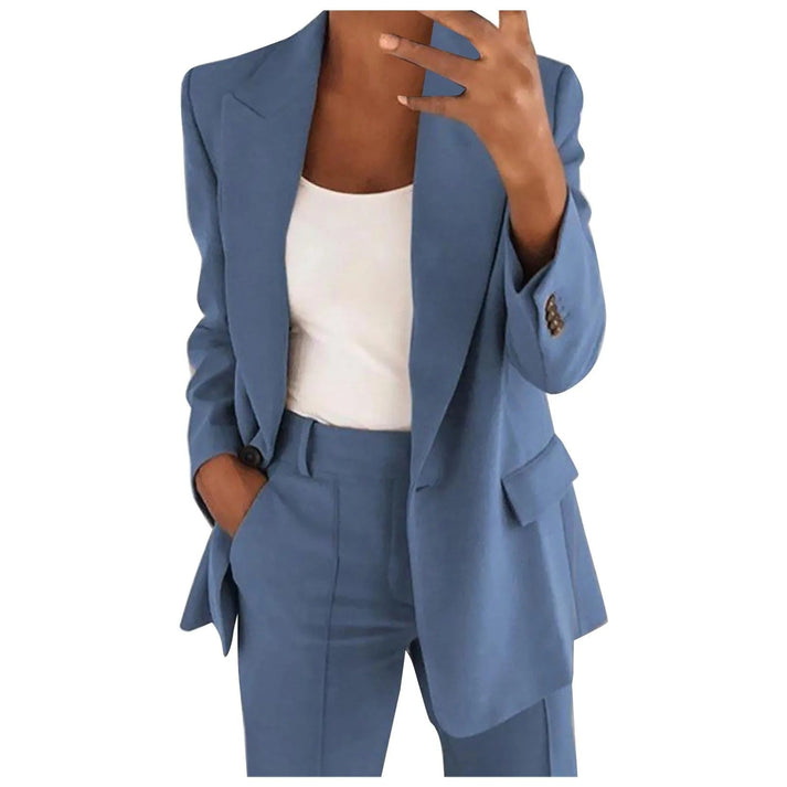 Classic Women's Blazer Set with Tailored Blazer and Trousers