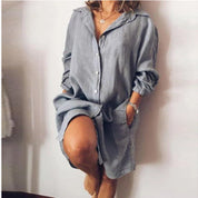 Summer Women's Midi Dress with Button Closure and Loose Fit