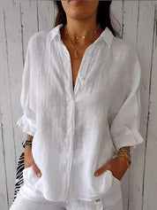 Maëlle - Stylish Linen Women's Blouse