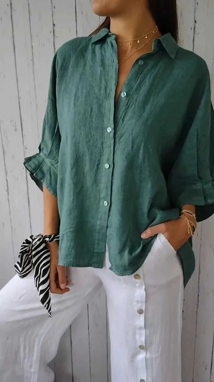 Maëlle - Stylish Linen Women's Blouse