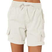 Casual Cargo Shorts with Elastic Waist for Women