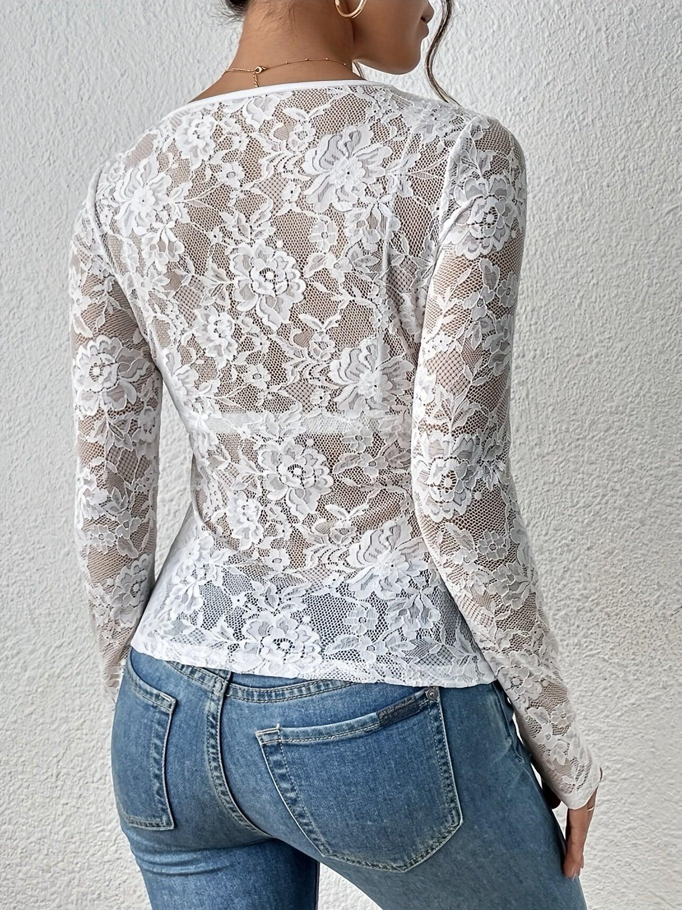 Annelot - Edge body with long sleeves and deep neckline