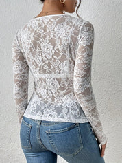 Annelot - Edge body with long sleeves and deep neckline