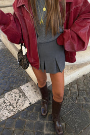 Red Oversized Women's Bomber Jacket Stylish and Trendy
