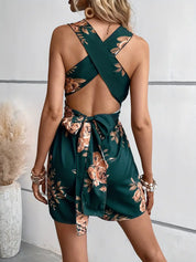 Fabienne - Playsuit with Flowers and Neckline