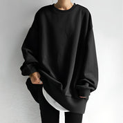 Oversized Women's Sweatshirt with Crew Neck and Long Sleeves