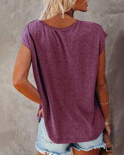 Comfortable Women's Summer Top with V Neck and Loose Fit
