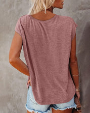 Comfortable Women's Summer Top with V Neck and Loose Fit