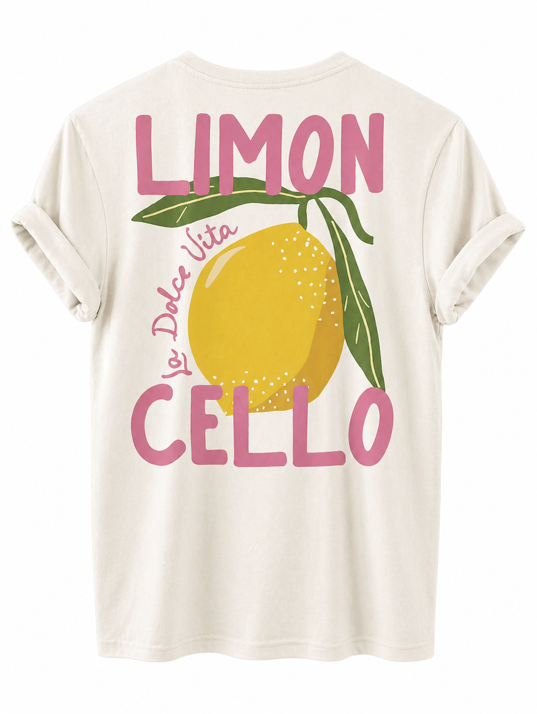 Comfortable T-Shirt for Women with Lemon Illustration and Back Print