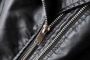 Black Leather Women's Jacket with Zip Pockets
