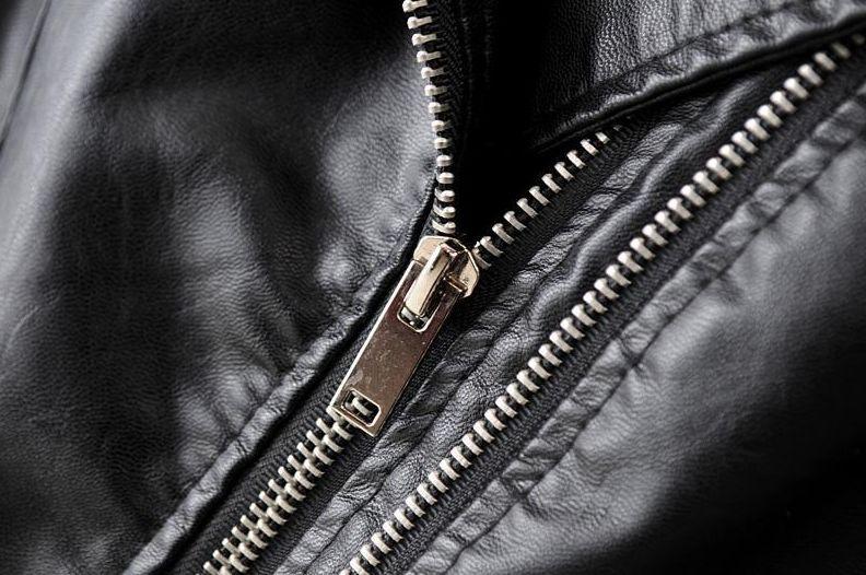 Black Leather Women's Jacket with Zip Pockets