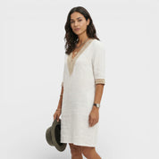 Summer Mini Dress With V Neck And Lace Detail For Women